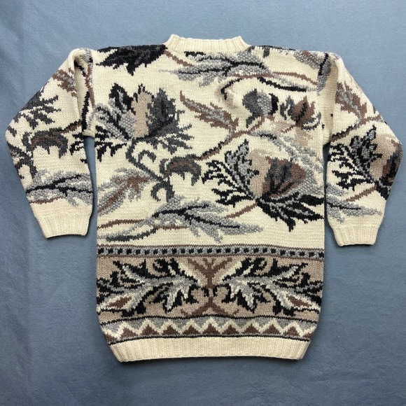 Vintage Le Moda Womens Crewneck Chunky Knit Sweater Sz S Knitted by Hand - Picture 8 of 8